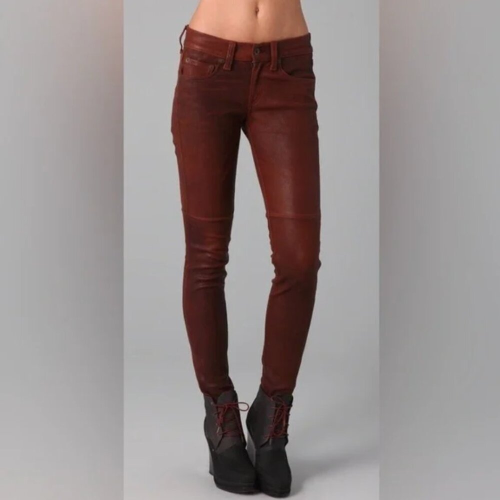 Rag & Bone leather pants caramel camel 28 29 US medium M